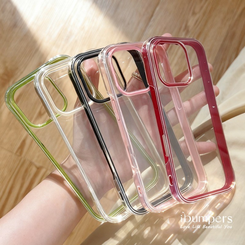 Ibumpers Acrylic Độ Trong Suốt Cao 2IN1 Ốp điện thoại Cho iPhone 17 16 15 14 13 12 Pro Max Ốp điện t