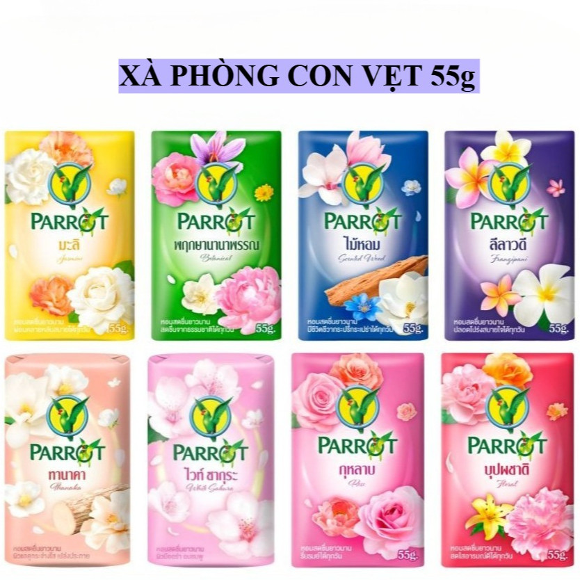 Xà Bông, Xà Phòng Cục Con Vẹt Parrot Natural Soap Hương Thơm Lâu Botanicals, Sakura 55g - Jron Beaut