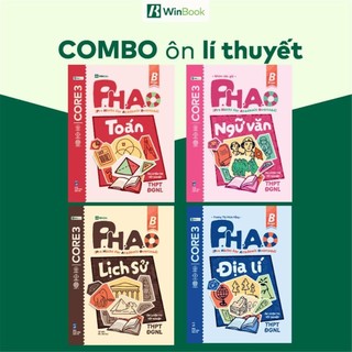 Sách - Bộ 4 cuốn PHAO Toán Ngữ văn Lịch sử Địa lí ôn luyện thi TN THPT ĐGNL  bookhouse-145  