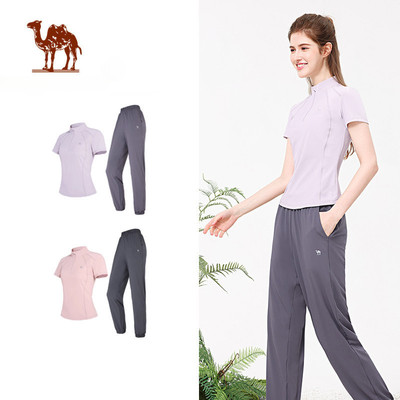 CAMEL CROWN  Yoga Phù Hợp Với Nữ Chống Nắng Slim Fit Nhanh Khô Thoáng Khí Thể Thao Hai Mảnh Phù Hợp Với