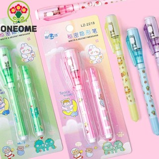 Bút đánh dấu vô hình có đổ lại ONEOME, đèn LED UV biến mất, hai đầu, kèm đèn nhỏ, bút gel tin nhắn bí mật