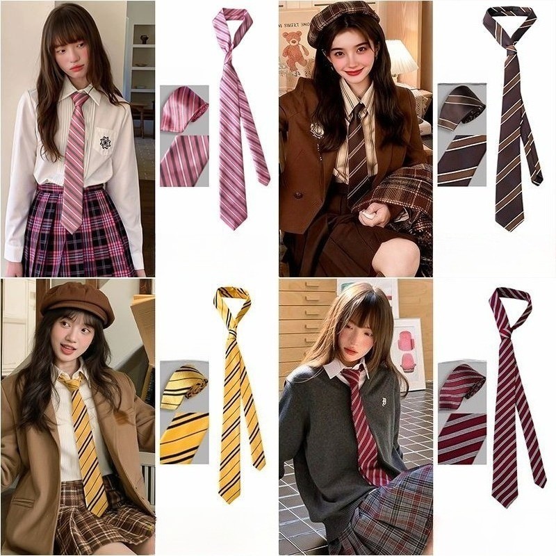 Cà vạt nữ phong cách preppy Hàn Quốc, thắt nơ