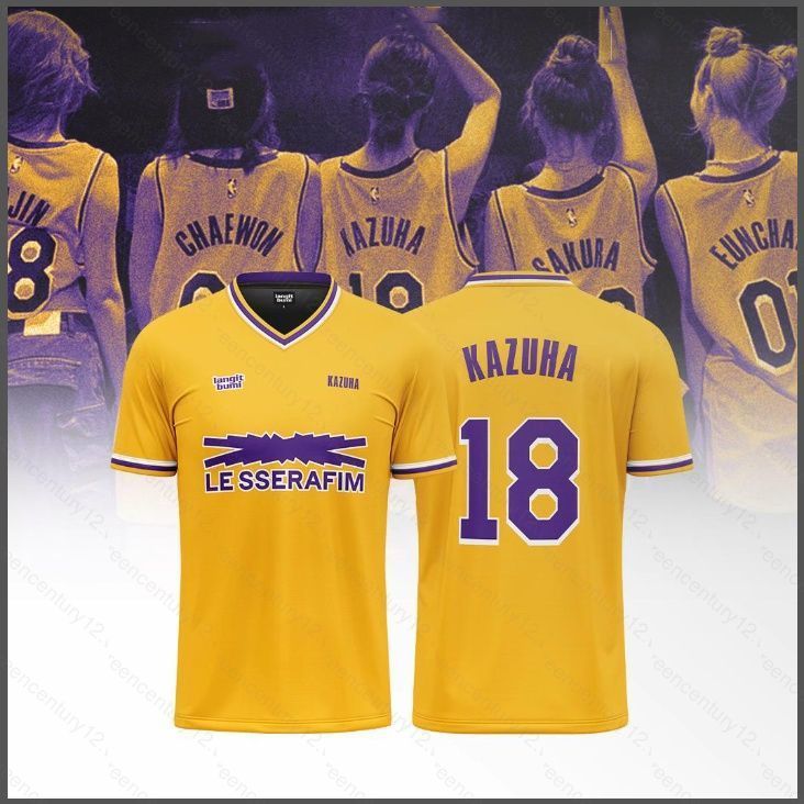 GC12 LE SSERAFIM jersey SAKURA KIM CHUEWON HUH YUNJIN KAZUHA HONG EUNCHAE Áo thun mùa hè Anime tay n