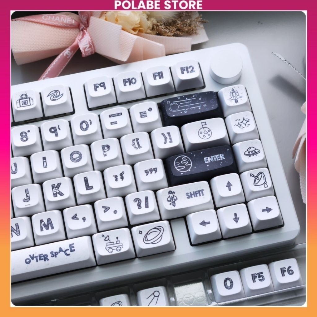 Keycap Outer Space Astronaut - XDA Profile PBT Dyesub Keycap Bàn Phím Cơ 60 68 75 TKL 98 - Polabe St