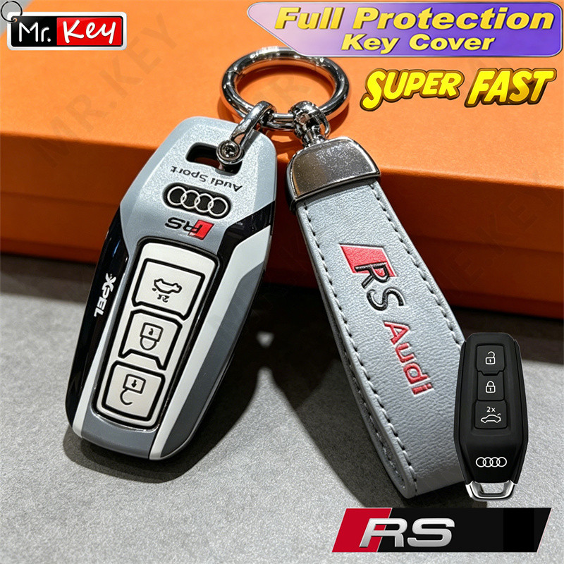 [Mr.Key] RS Sport Style Key Fob Cover cho 2026 Mới Audi A4 A5 A6 A7 E-tron Q3 Q5 Fob Case Protector