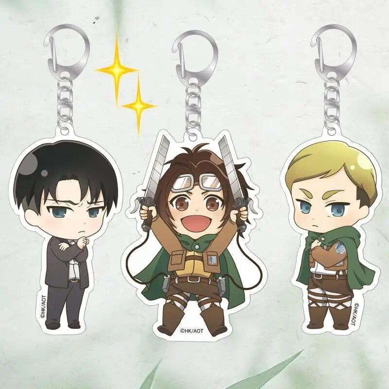 Móc khóa  cho Attack On Titan Levi Ackerman Hange Zoe Erwin Smith móc khoá  phụ kiện Diy Anime mica