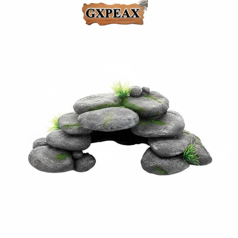 Nhựa Rock Cave Aquatic Pet Hideout Hang Xếp Chồng Sỏi Trang Trí Thiết Kế Tự Nhiên Môi Trường Sống Th