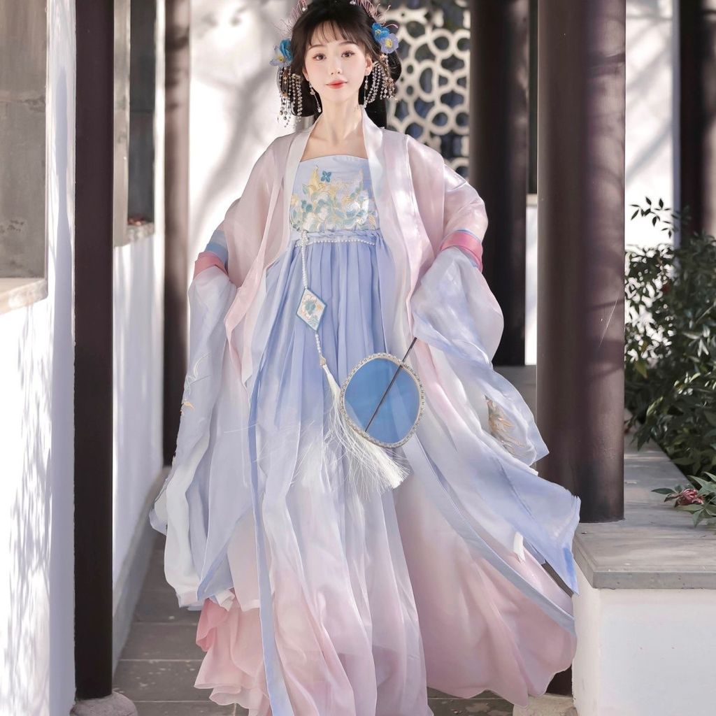 Heyun【Người tìm giấc mơ】Hán phục nguyên bản với họa tiết thêu tinh xảo, áo tay rộng kiểu Đường và vá