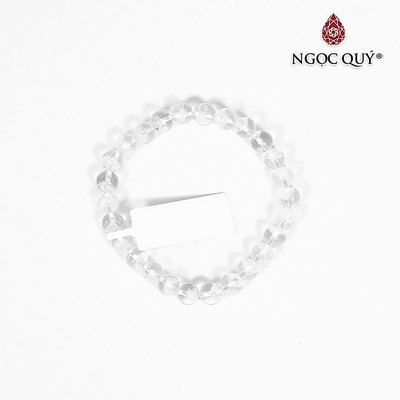 Vòng tay đá thạch anh ưu linh trắng quarzt mệnh thủy, kim - Ngọc Quý