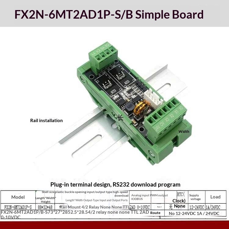 Board Mạch Lập Trình PLC FX1N FX2N FX3U 6MR 6MT  Output Relay/Transistor GX Works2----->