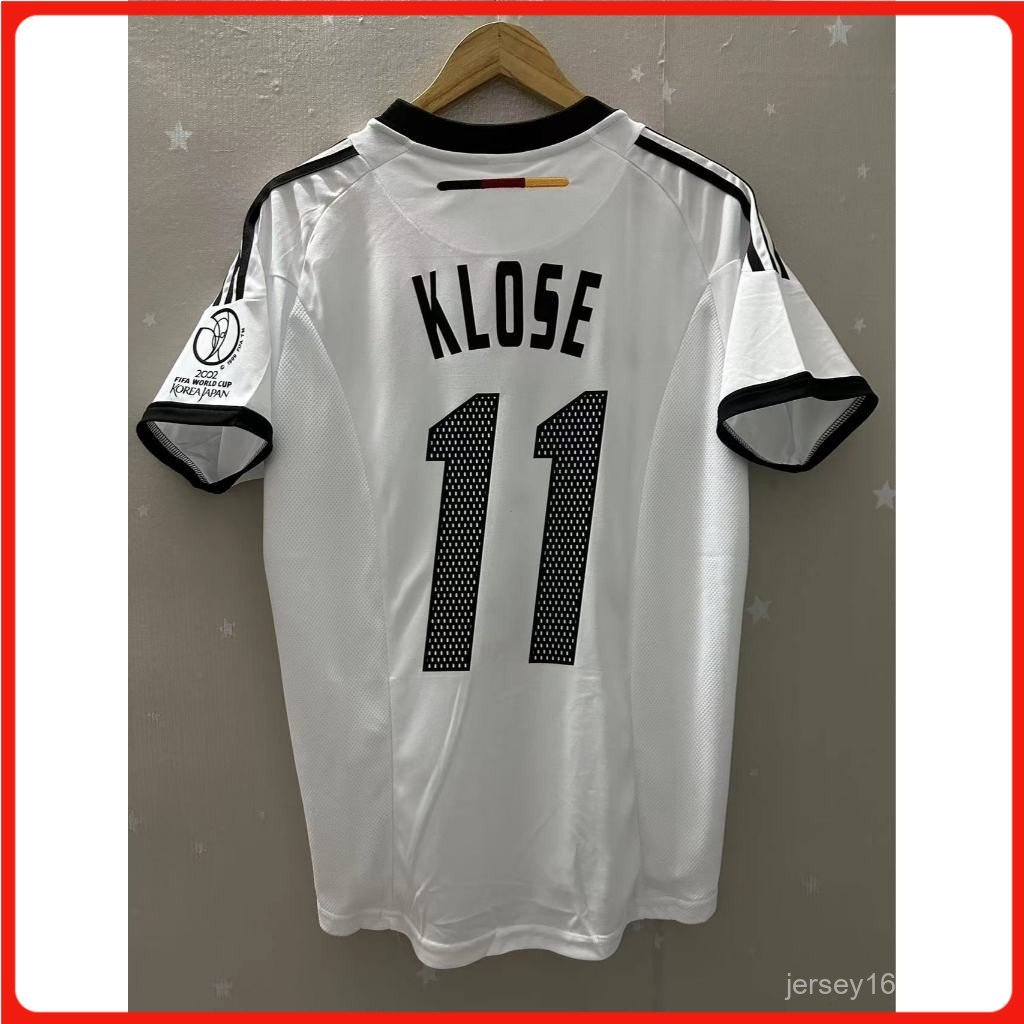 Áo bóng đá cổ điển 2002 Đức Sân nhà KLOSE BALLBACK Áo bóng đá tay ngắn Áo bóng đá nam