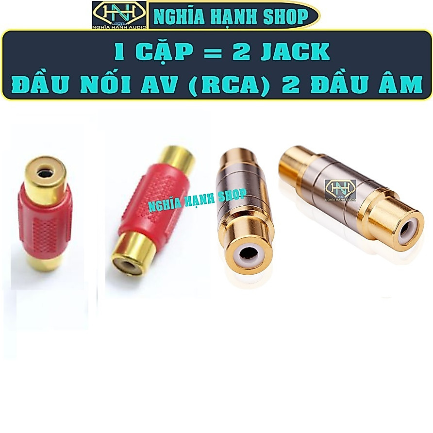 Jack nối AV Hoa sen RCA 2 đầu âm (1 CẶP) - Đầu nối jack AV - Đầu nối AV Hoa sen RCA