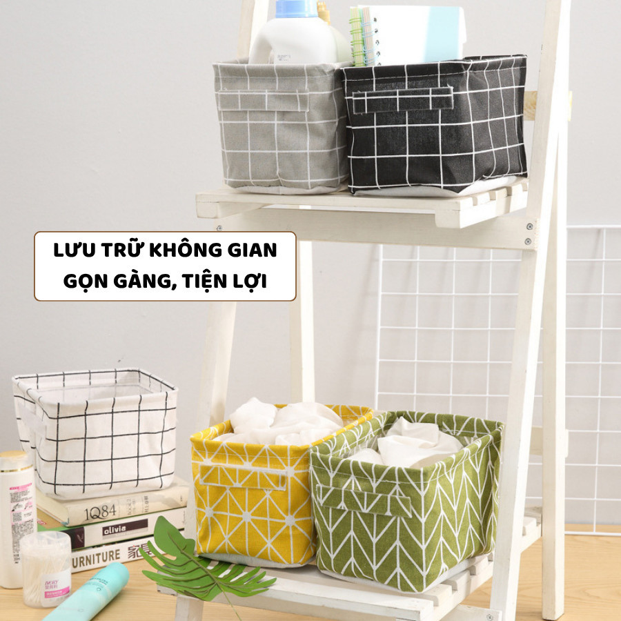 Giỏ Vải Đựng Đồ Đa Năng ENODA HOME, Túi Hộp Vải Chữ Nhật Đựng Đồ Cá Nhân Phong Cách Vintage HV006 | BigBuy360 - bigbuy360.vn