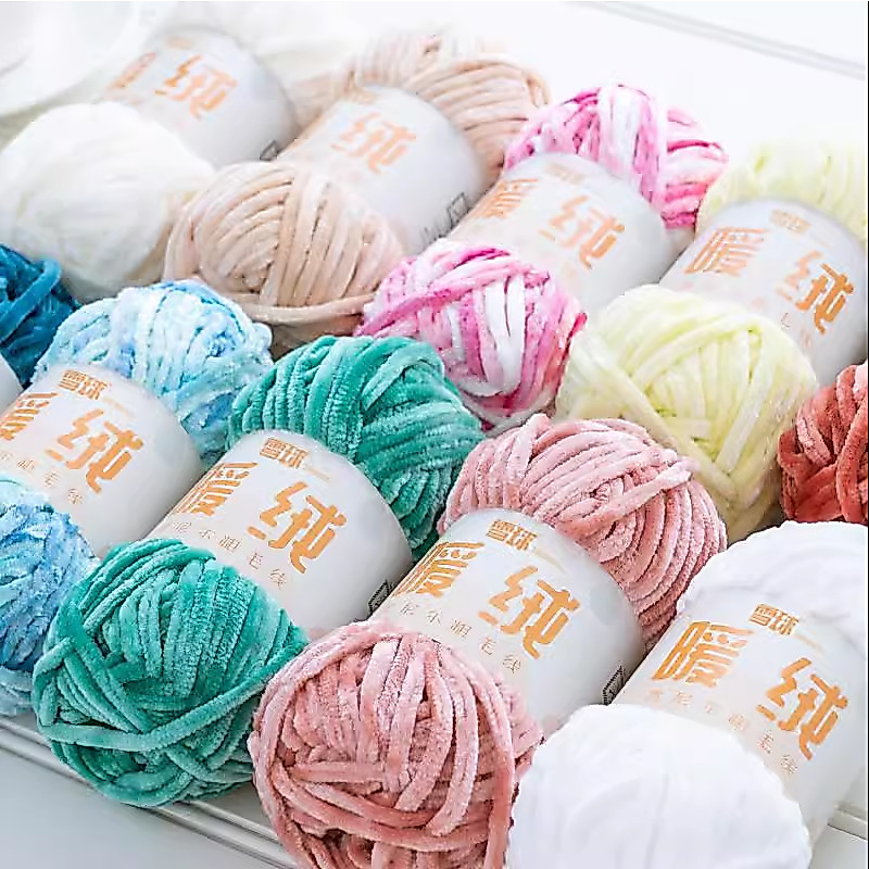 Len nhung Chenille sợi len to 6mm