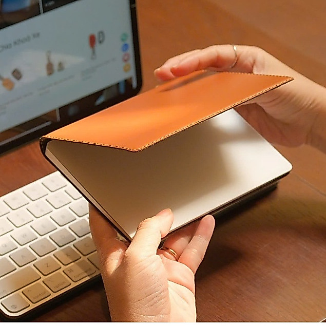 Ốp da dành cho Apple Magic Keyboard và Magic Trackpad, chính hãng Khắc Tên, da bò thật