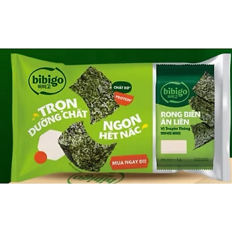 Lốc 3 gói Rong biển ăn liền Bibigo Hàn Quốc