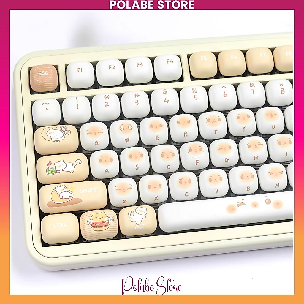 Keycap MOG Yummy Cat Keycap bánh mì Akko mog profile bàn phím cơ Polabe Store Keycap Rẻ Đẹp