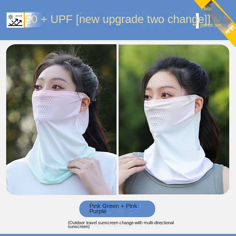 Sun Protection Face Cover Face Protection Neck Riding Oversleeve Sun Protection Ice Silk Mask Female
