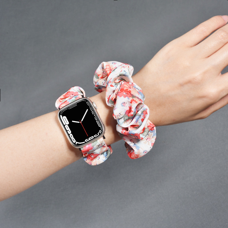 Thích hợp cho Apple Watch Apple watch9 / 8 Dây đeo vòng tóc hoa Pháp iwatch11 / 10 / 7 / 6 / 5 Thế h