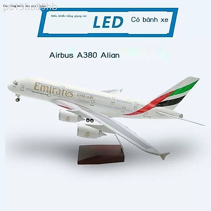 [Mẫu mới] Mô A380, A380 của hãng Emirates có bánh xe và đèn, hình máy bay chở khách hàng không dân