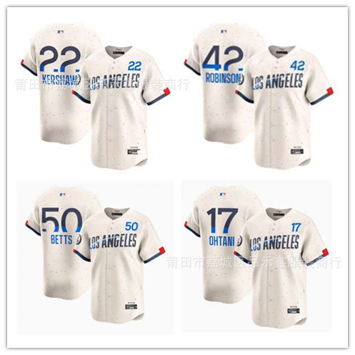 Giao hàng trong ngàyLos Angeles Dodgers Dodgers Nam 42 Robinson 22 Kershaw Đồng Phục Bóng Chày Jerse