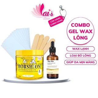  Combo Gel Wax Lông Mật Ong Horshion 750ml + Giấy Wax Lông + Mỡ Trăn Dưỡng Da Sau Wax Tặng Que Gỗ 