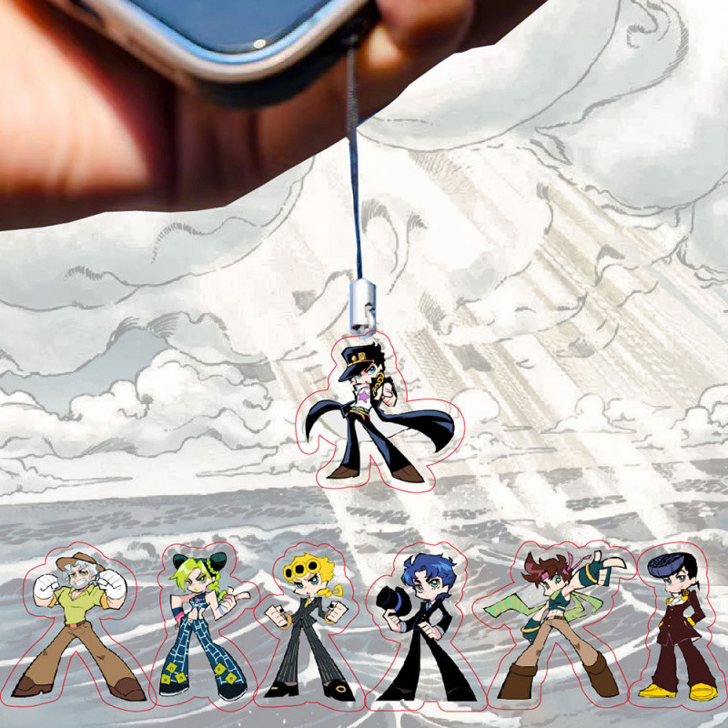 Hot Cute Anime JoJo Keychain Guido Mista Bruno Bucciarati Cosplay Key Chain Pendant Cartoon Badge Ke