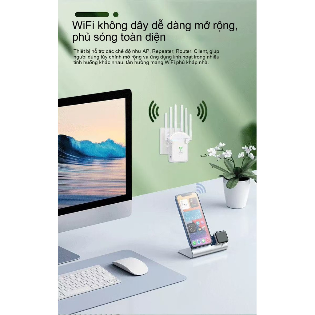 【SALE MẠNH】Kích wifi 6 râu 5G công suất 1200Mbps 2.4G 300Mbps Mở rộng sóng router phát wifi xuyên tường mạnh | BigBuy360 - bigbuy360.vn