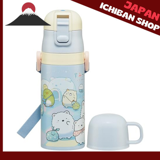 【Từ Nhật Bản】 SKATER Children's Stainless Steel Water Bottle 2-way Direct Drinking 420ml Cup Drinkin
