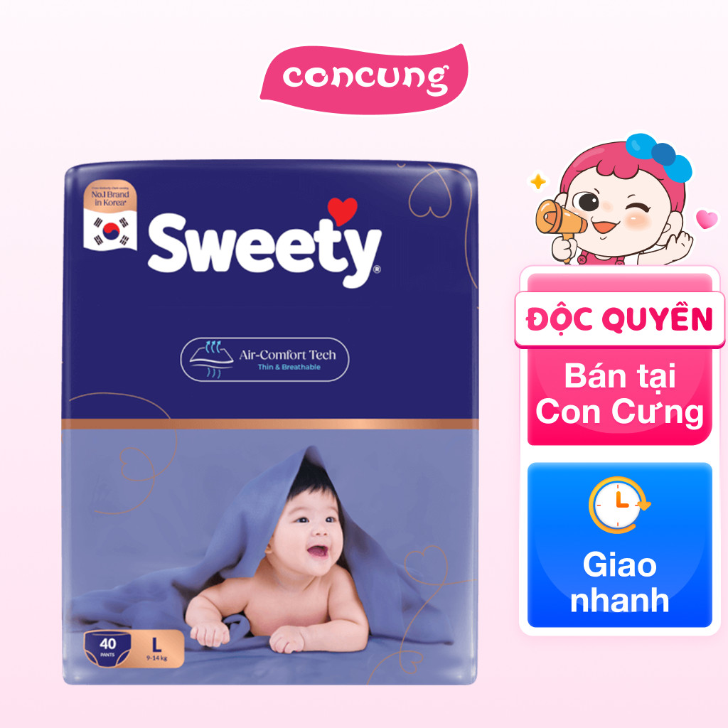 Tã quần Sweety cỡ L 40 miếng - concung
