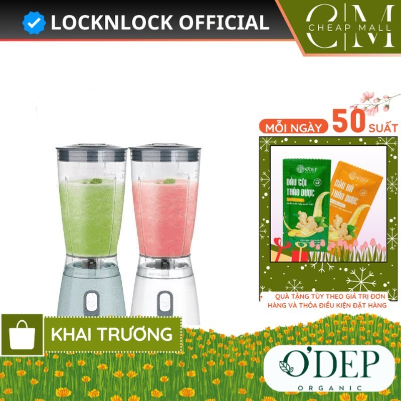 Máy xay sinh tố LocknLock 600ml 250W Chính hãng, thao tác 1 chạm, lưỡi xay sắc bén EJM436 - CHEAP CS