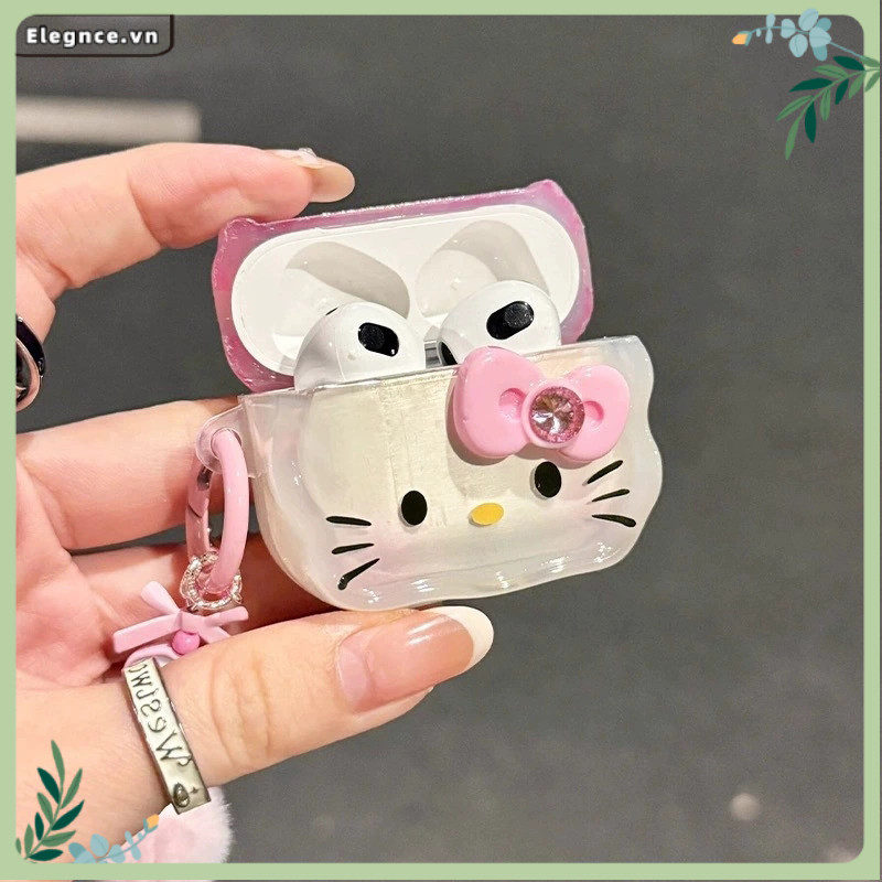【Elevn】Vỏ bảo vệ tai nghe Bow Kitty Vỏ mềm thích hợp cho Airpods Pro2/Airpods 3/Airpods 4 chống rơi | BigBuy360 - bigbuy360.vn