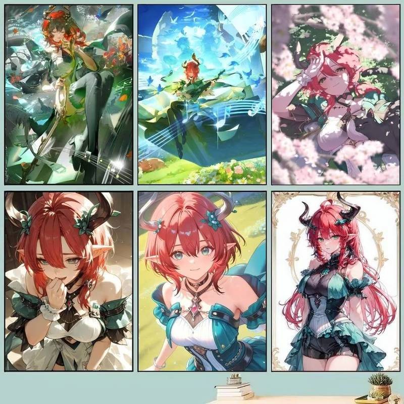 1 Nhân Vật Trò Chơi Gió hú Sóng CIACCONA Poster Tự Dính Nghệ Thuật Chống Thấm Nước Giấy Dán Cà Phê N