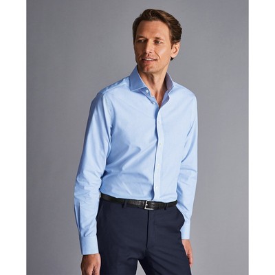 CHARLES TYRWHITT - Áo sơ mi nam tay dài Non Iron Bengal Stripe_FON0411-SKY