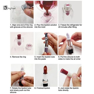 KgYewl 1 Bộ DIY Tự Làm Handmade Handmade Thủ Công Dụng Cụ Son Môi Chất Liệu Bộ Mẫu Nhỏ Vòi Phun Ống Rỗng Silicon Khuôn Nhôm Son Môi Sửa Chữa Mới