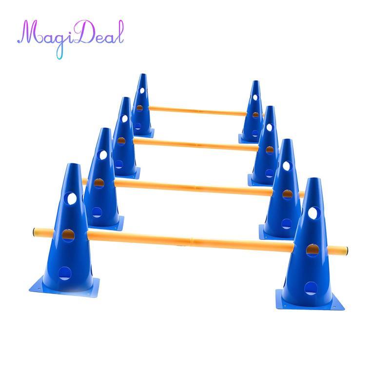 MagiDeal Dog Agility Hurdle Cone Set Cone And Pole để tập thể dục bóng rổ