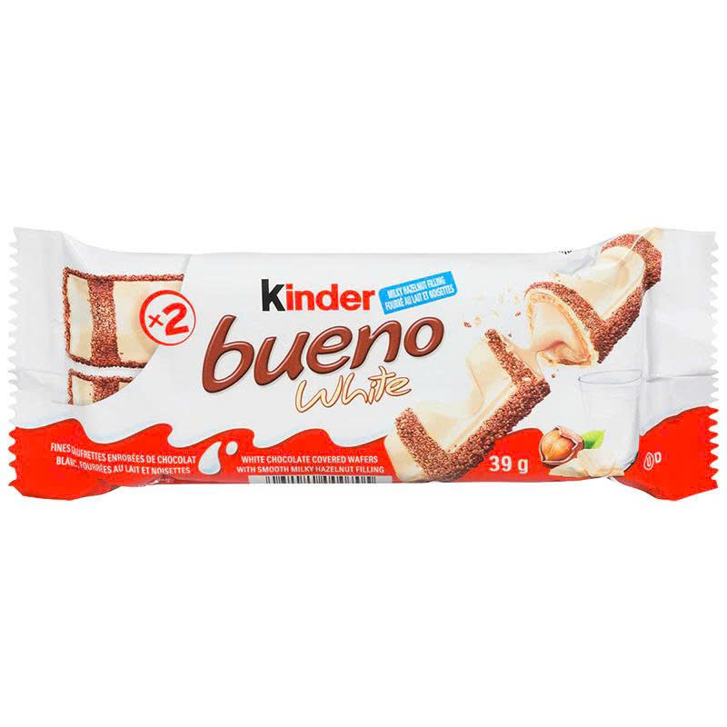 Ferrero Kinder Bueno White 39g – Socola Thanh Kem Hạt Dẻ Siêu