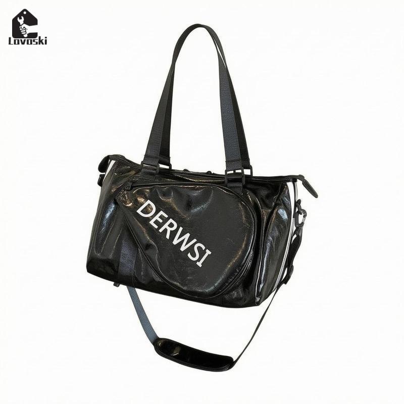 Túi Duffel hình chữ nhật SiaBiced Túi Duffel PU bóng Dây đeo có thể tháo rời