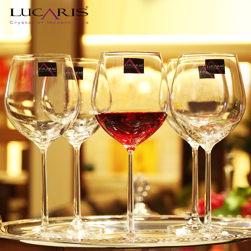 Bộ ly rượu vang đỏ Bordeaux, Burgundy và Champagne Lucaris Crystal nhập khẩu từ Thái Lan.