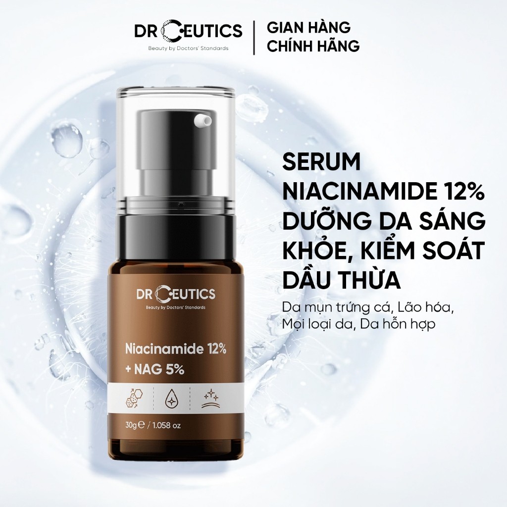 DRCEUTICS Serum Niacinamide 12% Dưỡng Da Sáng Khỏe, Kiểm Soát Dầu Thừa 30g