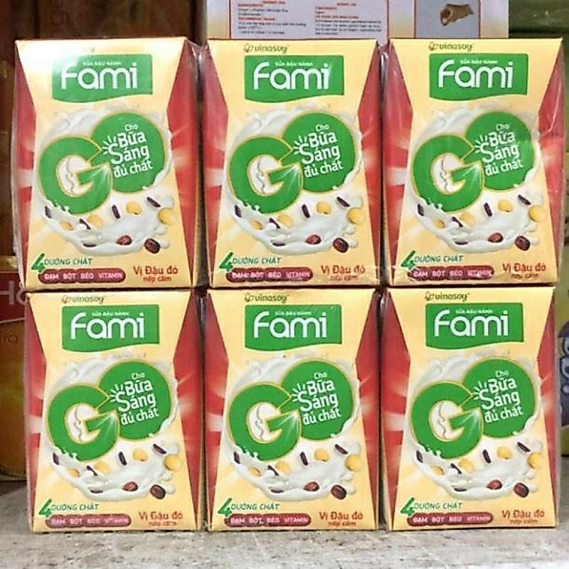 Combo 2 lốc Sữa fami đậu đỏ 6 hộp