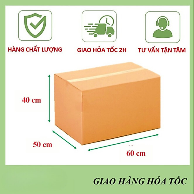 [GIÁ XƯỞNG] Thùng Carton 60x50x40 (3 lớp) Size Lớn Đóng Hàng - Chuyển Nhà, Hộp Carton Giá Rẻ