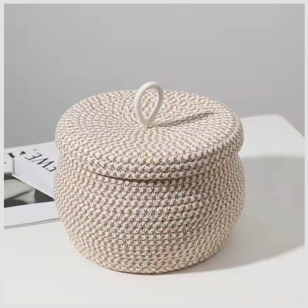 New Product#[3912Second-Time Repurchase]Woven Desktop Storage Basket for Snacks, Handicrafts, Eggs, 