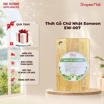 Thớt Gỗ Chữ Nhật ew eonwon EW-007 25x16x2cm - Thiết Kế Nhỏ Gọn Tiện Lợi Cho Gian Bếp Hiện Đại, Hàng Chính Hãng