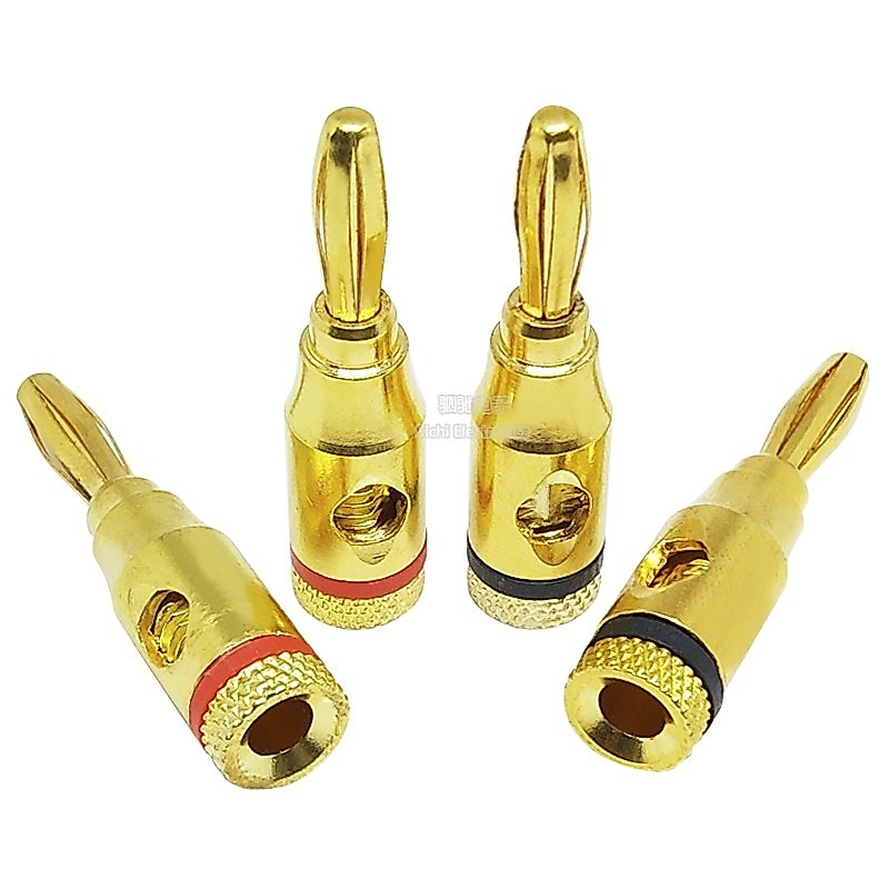 4mm Chuối Cắm Vàng Mạ Vàng Budweiser Loa Âm Thanh Loa Cáp Khuếch Đại Công Suất Chuối Sốt Cắm Kết Nối