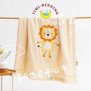 Chăn hè tencel chó bé hình muông thú nhập khẩu cao cấp kích thước 1,2x1,5m – chăn tencel cho bé đi học – Timibedding