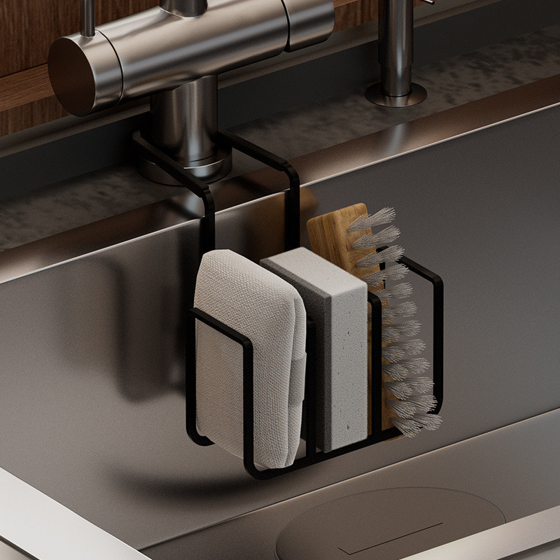TQ~Faucet rack, no-drill drainage rack, multi-layer sponge rack for kitchen sink, storage for cleani