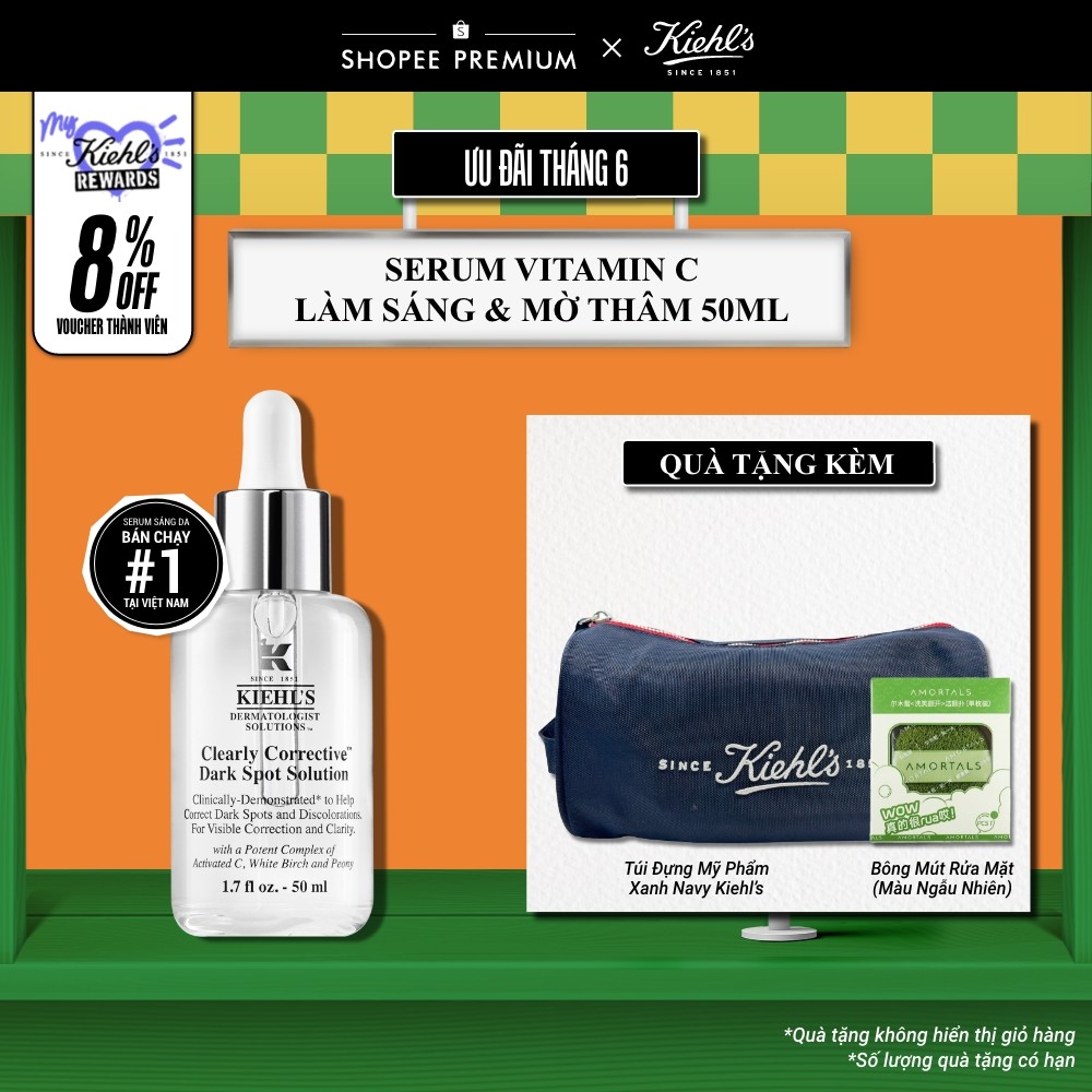 Serum Vitamin C làm sáng da & mờ thâm mụn Kiehl's Clearly Corrective™ Dark Spot Solution 50ml
