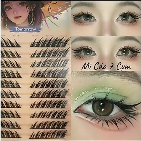LÔNG MI CÁO 7 CỤM MI ĐẬM XÉO CÁO ĐỘ DÀI 12-16MM