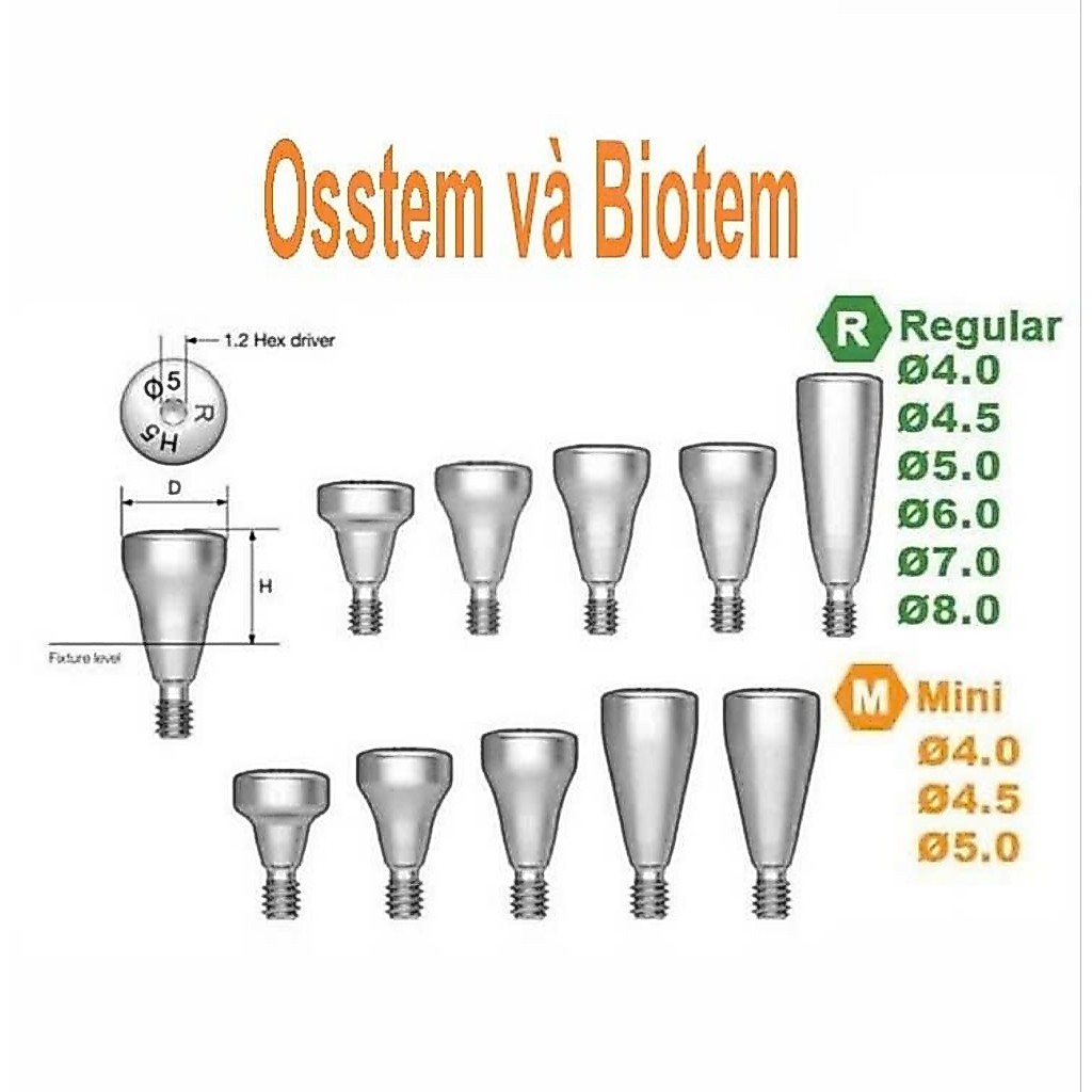 Healing Abutment for Ossem & Biotem Implant - Healing Phục Hình Implant Nha Khoa
